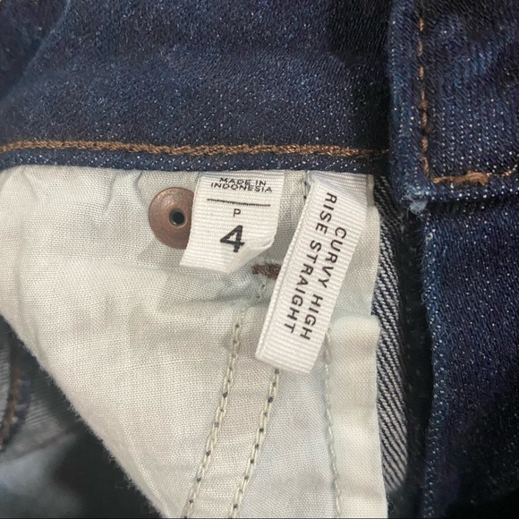 LOFT OUTLET - Women’s High Rise Straight Split Raw Hem Jeans Blue - Sz 4 - Picture 7 of 8